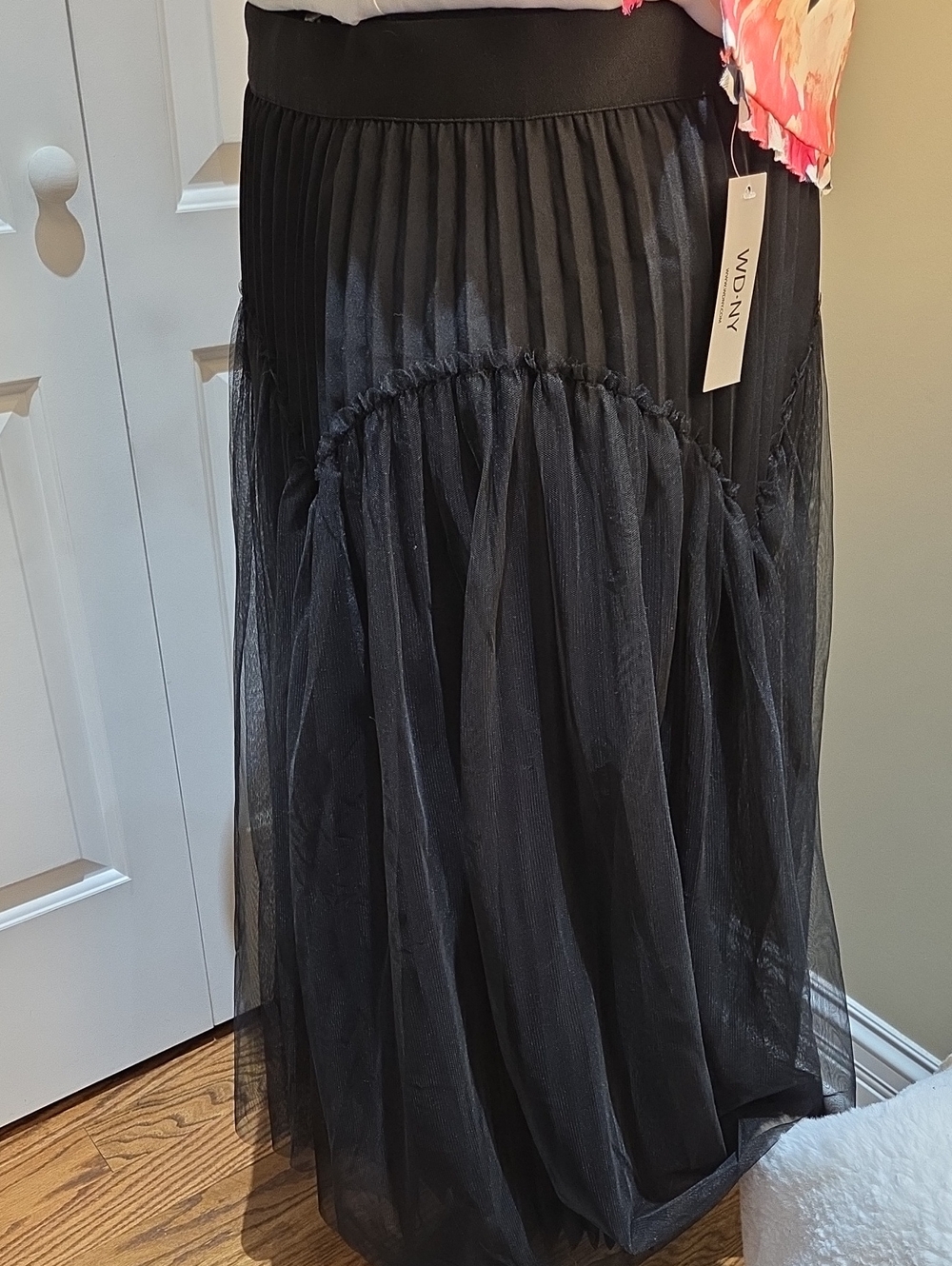 WD.NY Black Layered Tulle Maxi Skirt - Picture 2 of 9